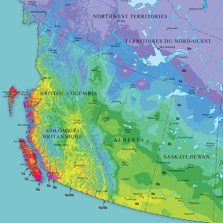 Hardiness zones, USDA, USDA Map, Hardiness zones in Canada, Canada Climate, Canada Weather, Regional Gardening